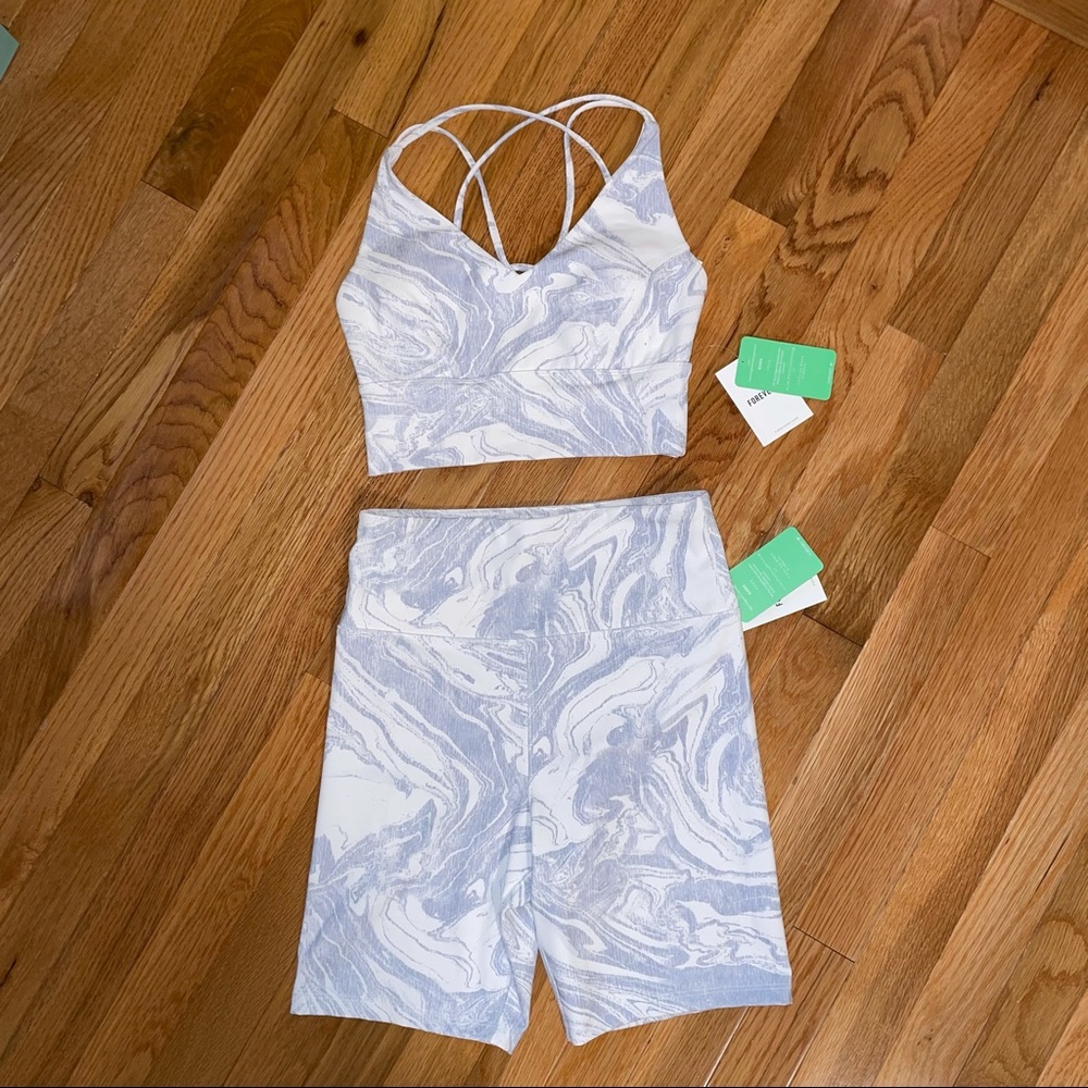 NWT Forever 21 Matching Sports Bra / Biker Short Set
